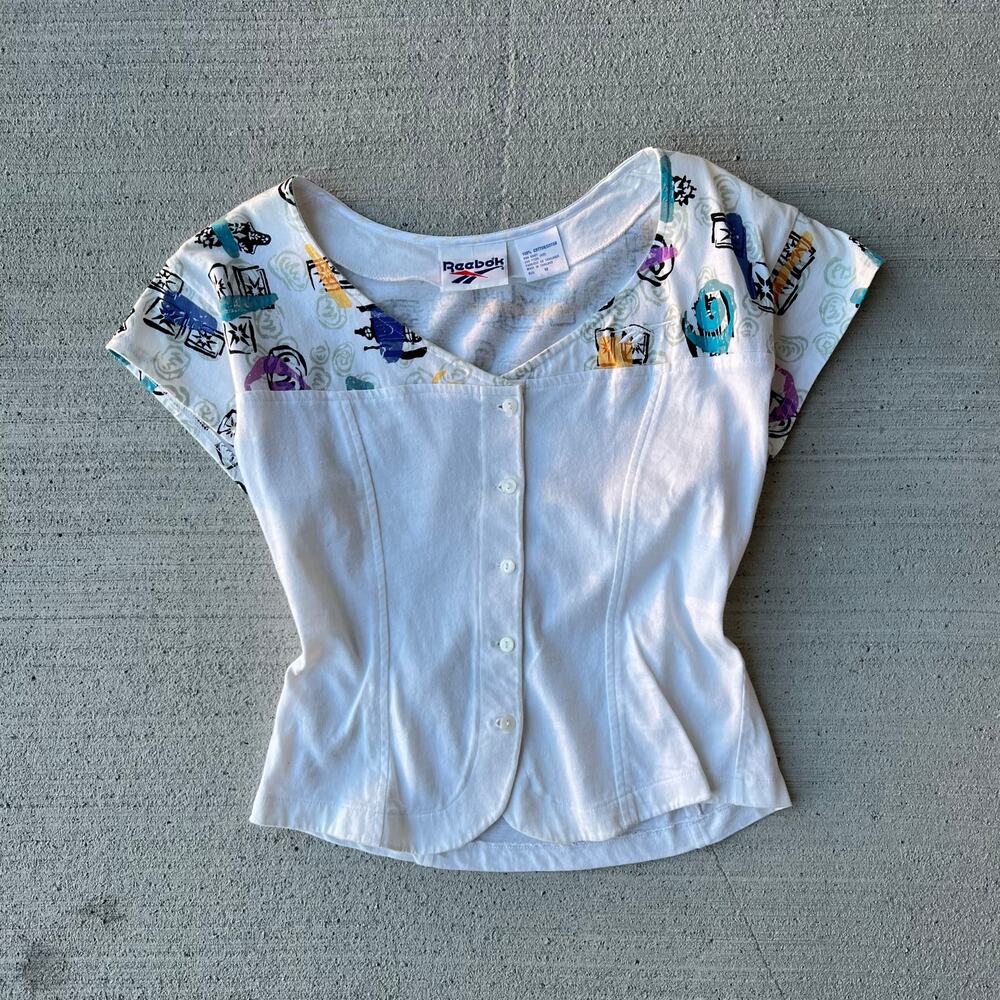 Vintage Reebok Button Front Blouse